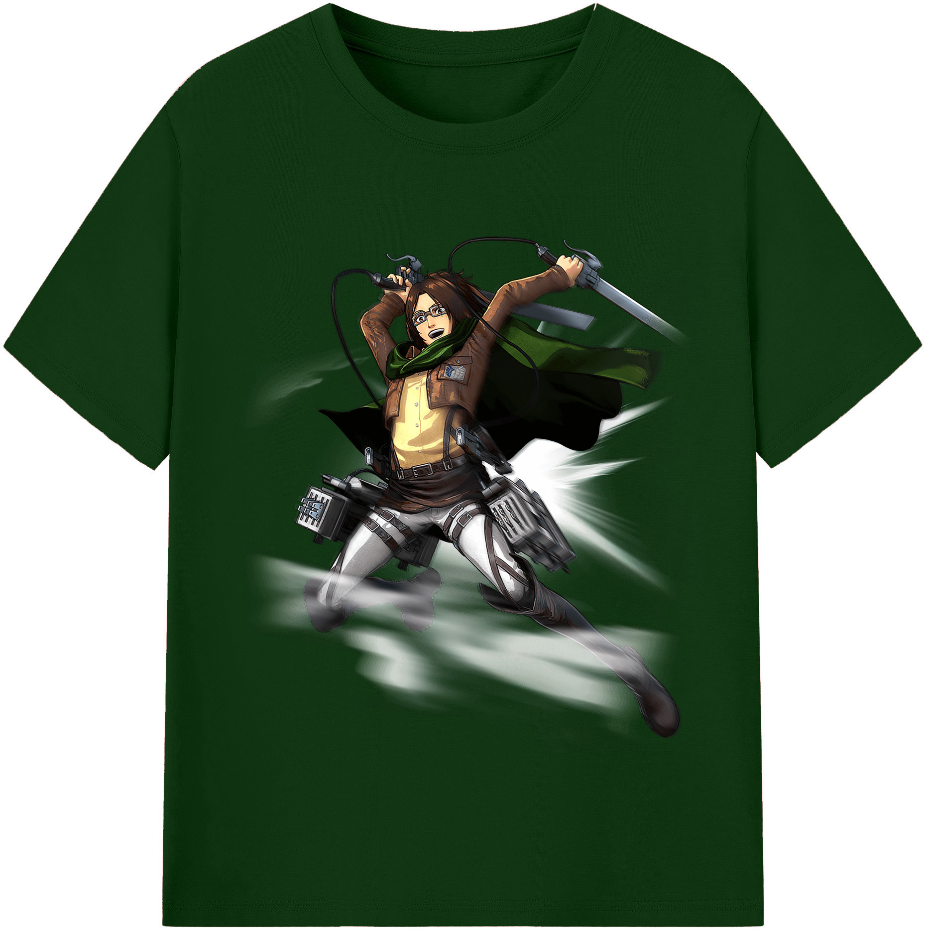 （画像用） 進撃の巨人 ハンジ·ゾエ Attack on Titan Hanji Zoe 綿100％半袖Tシャツ（フロントプリント）